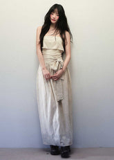 Light apricot tube top dress
